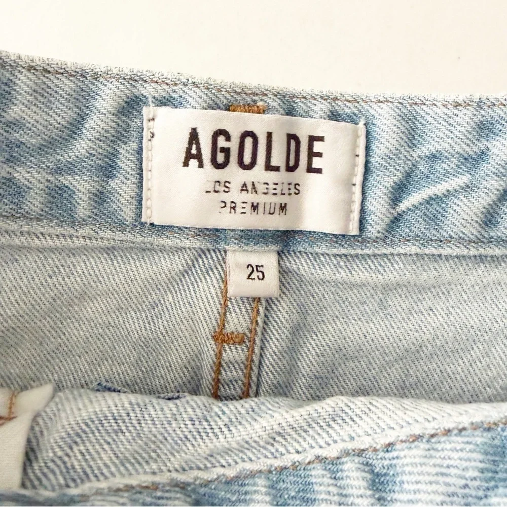 AGOLDE skirt blue Jean skirt Criss Cross Denim Mini Distressed Western